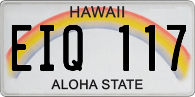 HI license plate EIQ117