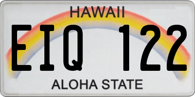 HI license plate EIQ122