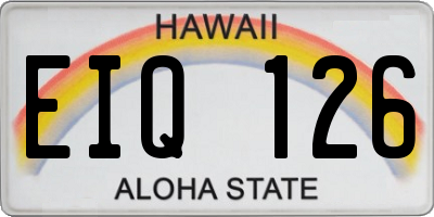 HI license plate EIQ126