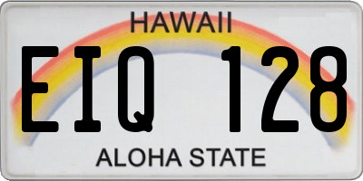 HI license plate EIQ128