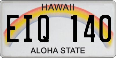 HI license plate EIQ140