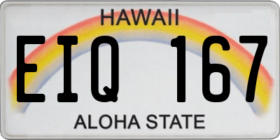 HI license plate EIQ167