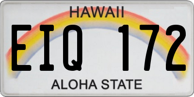 HI license plate EIQ172