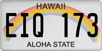 HI license plate EIQ173