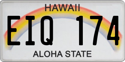 HI license plate EIQ174