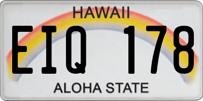 HI license plate EIQ178