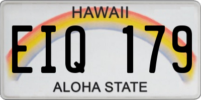 HI license plate EIQ179