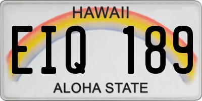 HI license plate EIQ189