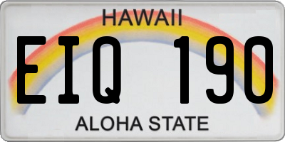 HI license plate EIQ190
