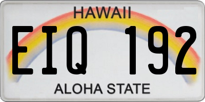 HI license plate EIQ192