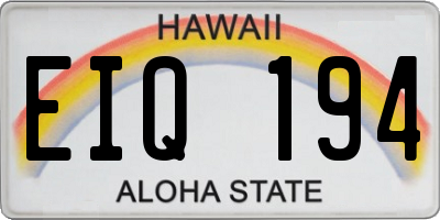 HI license plate EIQ194