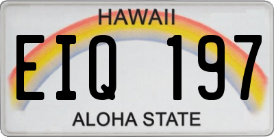 HI license plate EIQ197