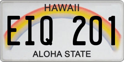 HI license plate EIQ201