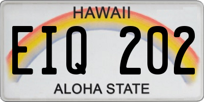 HI license plate EIQ202