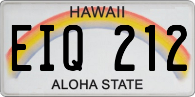 HI license plate EIQ212