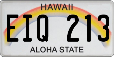 HI license plate EIQ213