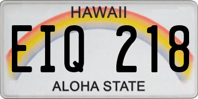HI license plate EIQ218