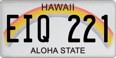 HI license plate EIQ221