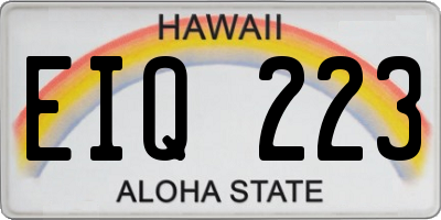 HI license plate EIQ223