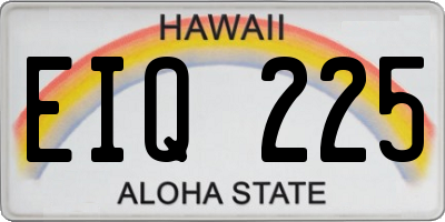 HI license plate EIQ225