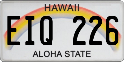 HI license plate EIQ226