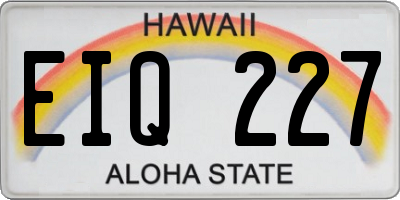 HI license plate EIQ227