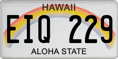 HI license plate EIQ229