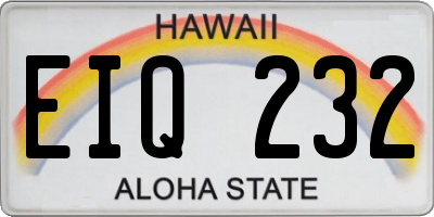 HI license plate EIQ232