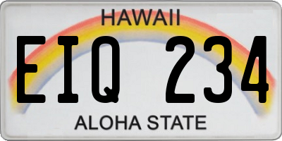 HI license plate EIQ234