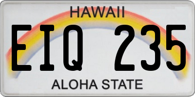 HI license plate EIQ235
