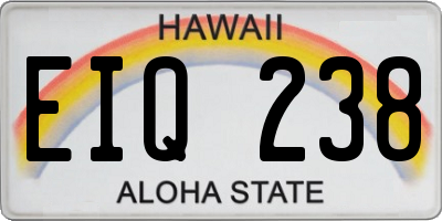 HI license plate EIQ238