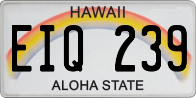 HI license plate EIQ239
