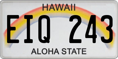 HI license plate EIQ243