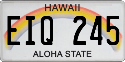 HI license plate EIQ245