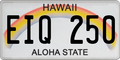 HI license plate EIQ250