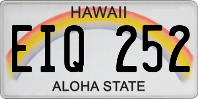 HI license plate EIQ252
