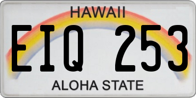 HI license plate EIQ253