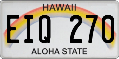 HI license plate EIQ270