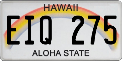 HI license plate EIQ275
