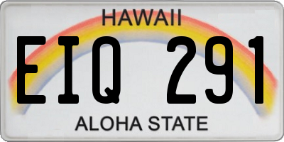 HI license plate EIQ291