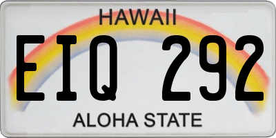 HI license plate EIQ292