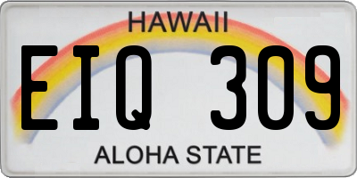 HI license plate EIQ309