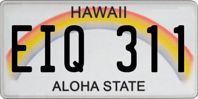 HI license plate EIQ311