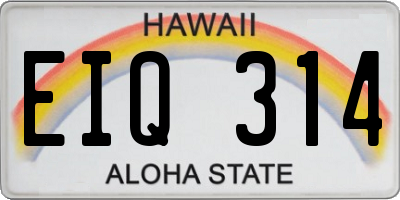 HI license plate EIQ314