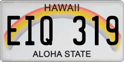 HI license plate EIQ319