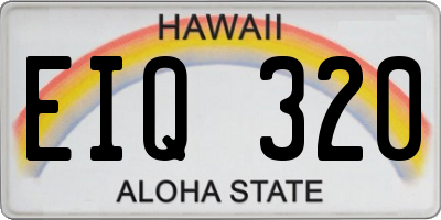 HI license plate EIQ320