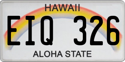 HI license plate EIQ326