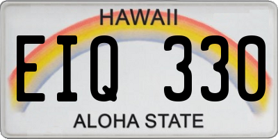 HI license plate EIQ330