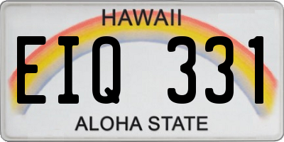 HI license plate EIQ331