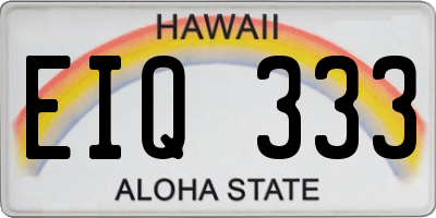 HI license plate EIQ333